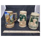 3 Pcs - Assorted Beer Mugs - made in Germany