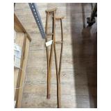 Pair Wooden Crutches