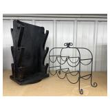 Metal Wine Rack & Swivel Wooden Rack