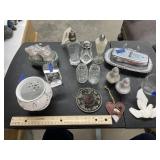 Pile of Salt/Pepper Shakers & Butter Dish - Vase