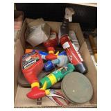 Box of Assorted Cleaning Supplies - Candle