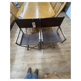 2 Pcs - Metal/Leather Side Chairs
