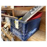 Plastic Milk Crate w/Paint Roller - Drywall Tape