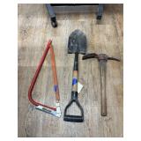 Small Pick Axe - Hand Saw - Shovel