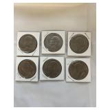 6 - Eisenhower Dollar Coins
