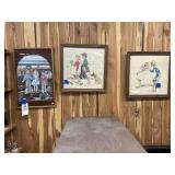 3 - Norman Rockwell Framed Pics