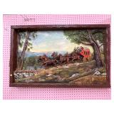 Carved/Painted Wood Wall Hung Pic Signed