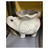 Clay Elephant Planter 7"Dia x 9"H
