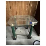 Glass Topped End Table 24"L x 24"W x 21"H