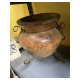 Clay Planter on Stand 9"Dia x 12"H