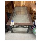 Glass Topped Coffee Table 42"Lx21"Wx16"H