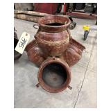 4 Part Clay Flower Pot 18"H