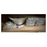 Punch Bowls w/Cups - Glass Party Trays w/Cups