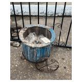 Metal & Wood Wheelbarrow Planter