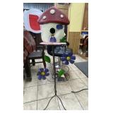 Decorative Metal Mushroom Birdhouse 47"H
