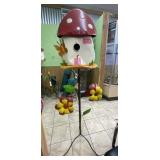 Decorative Metal Mushroom Birdhouse 63"H