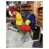 Metal Decorative Rooster Yard Art 61"H