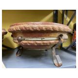 Clay Planter on Metal Stands 15"Dia x 8"H