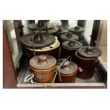 5 Small Brown Crocks