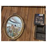 2 Pcs - Framed Mirror & Indiana Jones Pic