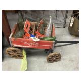 Wood Coca Cola Wagon w/Coca Cola Bottles