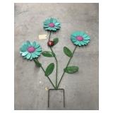 Metal Yard Art Flowers 53"H