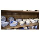 England Blue China Plates - Bowls - Cups