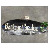 Backyard Paradise Metal Sign 45"x16"