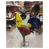 Metal Yard Art Rooster 51"H