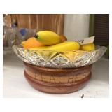 Bowl w/Stand & Faux Fruit