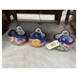 3 - Talavera Basket Planters 7"H