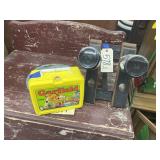 Wine Bottle Holder & Plastic Garfield Lunch Box