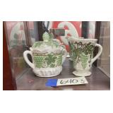 2 Pcs - Covered Dish & Pitcher - chipped
