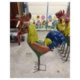 Metal Yard Art Rooster 51"H