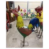 Metal Yard Art Rooster 51"H