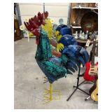 Metal Yard Art Rooster 51"H