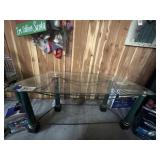 Glass Topped Hall Table 54"L x 18"W x 26"H