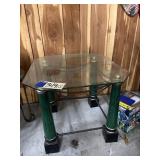 Glass Topped End Table 24"L x 24"W x 21"H
