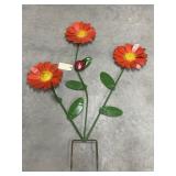 Metal Yard Art Flowers 53"H
