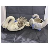2 Pcs - Glass Swan Dï¿½cor