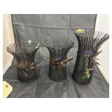 3 - Metal Candle Holders