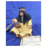Porcelain Native American Doll