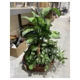 Wicker Basket w/Faux Greenery