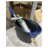 Plastic Pail w/Squeegee - Oxygen Bottle - Float