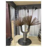 Metal Decorative Cactus w/Hummingbirds
