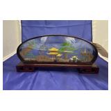 Asian Vintage Cork Carving Diorama