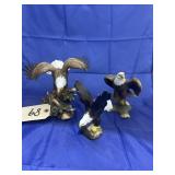 3 Pcs - Ceramic Eagle Figures
