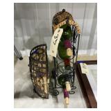 2 Pcs - Metal Basket & Wine Holder