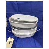 3 Pcs - Corning ware Dishes w/Lids