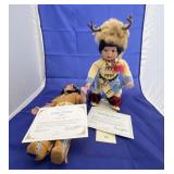 2 Pcs - Native American Porcelain Dolls